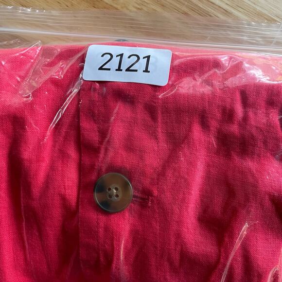 ColdWater Creek Jacket Linen Size 10 Pink Button Up Cinch Waist Roll Tab Sleeves - Picture 7 of 7